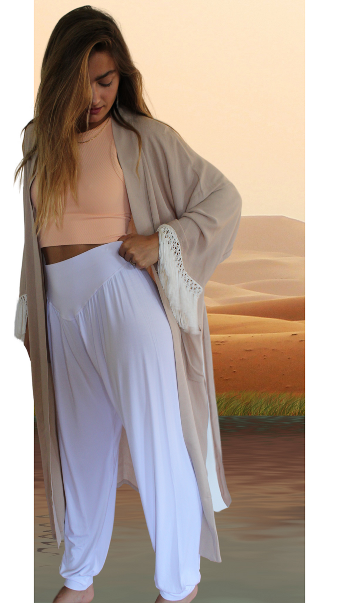 White Knit Sufi Pant ~ Yoga / Lounge / Bohemian - Yoga Clothing by