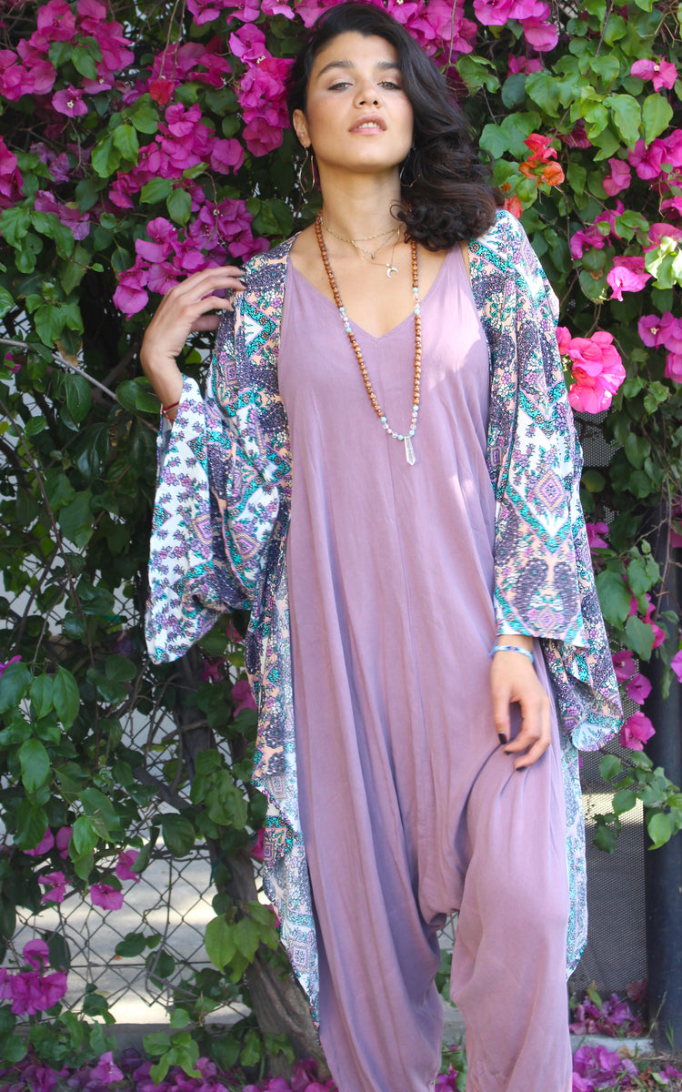 Plum Stone Wash Jumpsuit - Yoga Clothing by Daughters of Culture