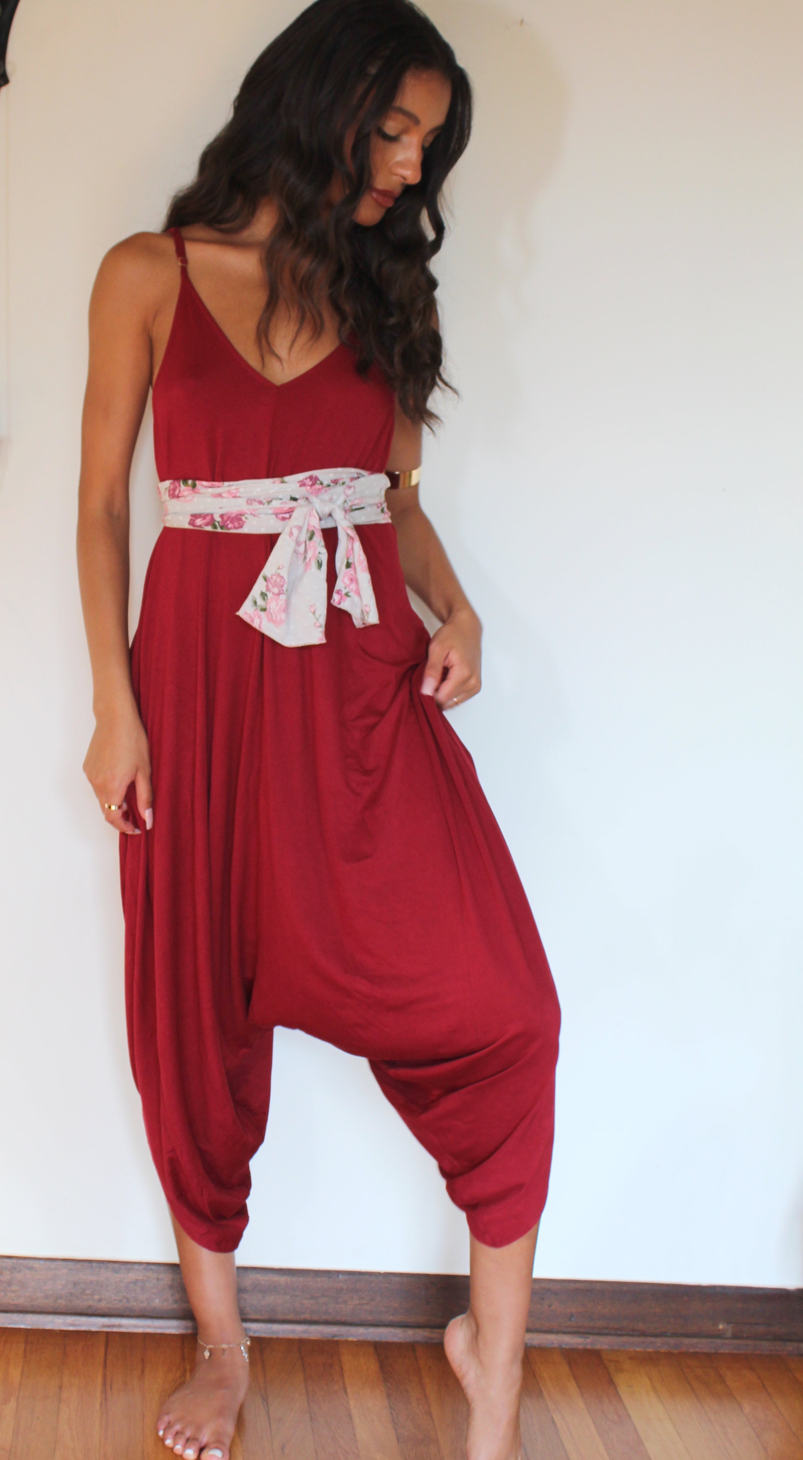 Garnet Yoga Knit Jumpsuit with Pockets - Yoga Clothing by Daughters of  Culture