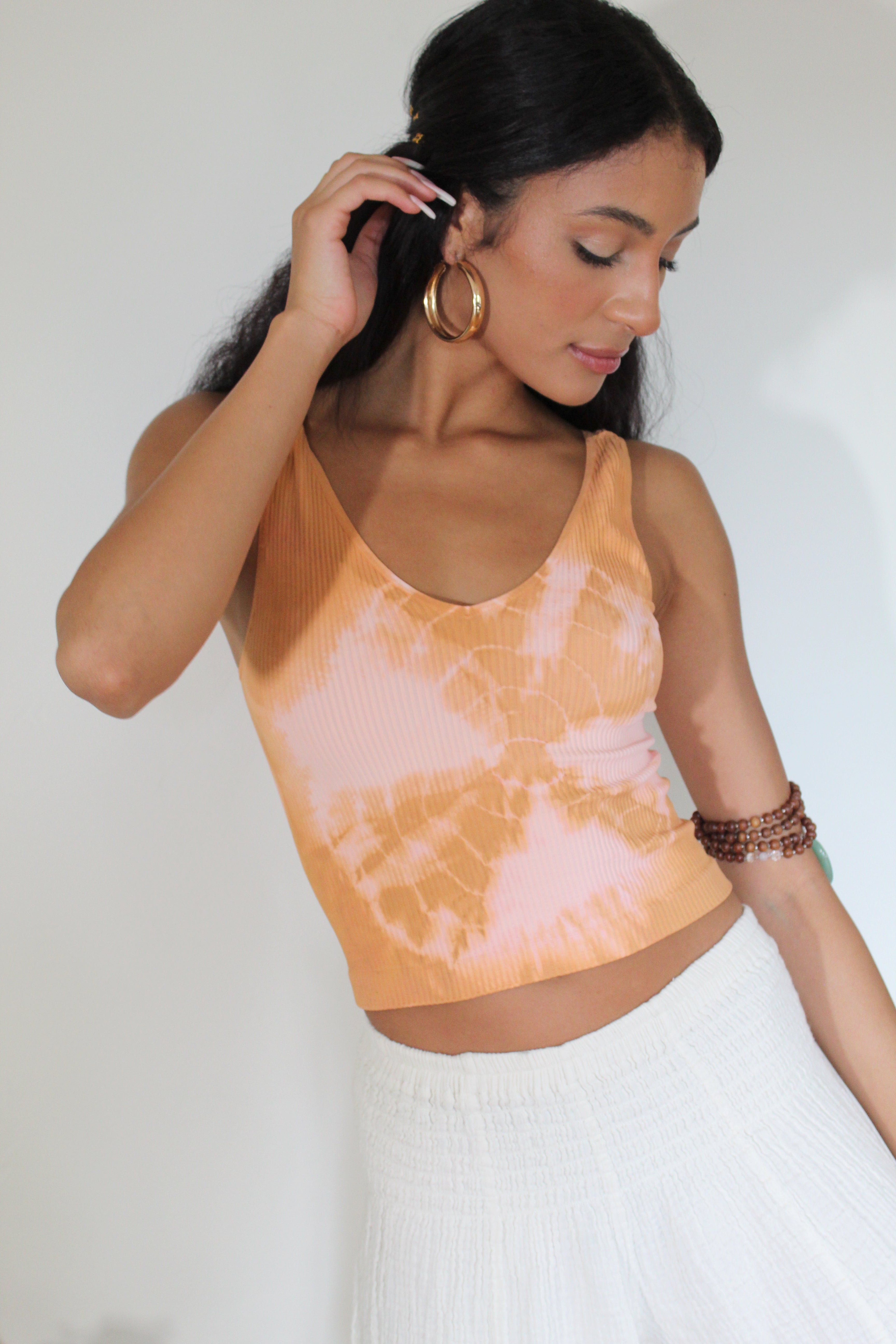 Rust Chakra Tie Dye Crop Top - Yoga Clothing by Daughters of Culture